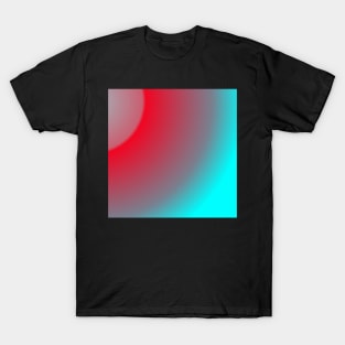 Holographic aqua and red watercolor gradient T-Shirt